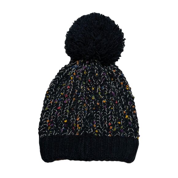 CC Exclusive  Wrap Shawl Scarf Long Black Multicolored and Pom Beanie Womens main image 4